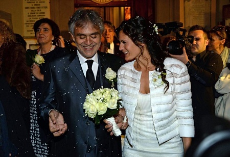Andrea Bocelli and Veronica Berti During Their Marriage Day